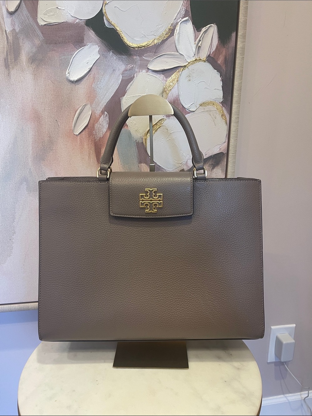 Tory Burch Britten Top-Handle Leather Tote